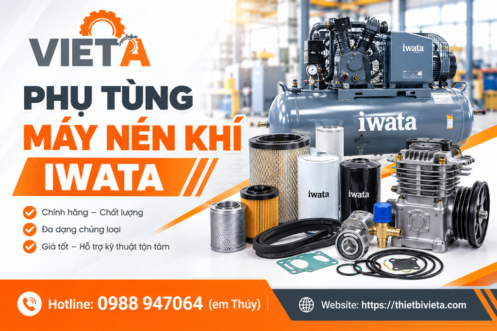 Phụ tùng máy nén khí iwata Chính Hãng, Hàng Sẵn Kho Tại Hà Nội, TPHCM ship toàn quốc