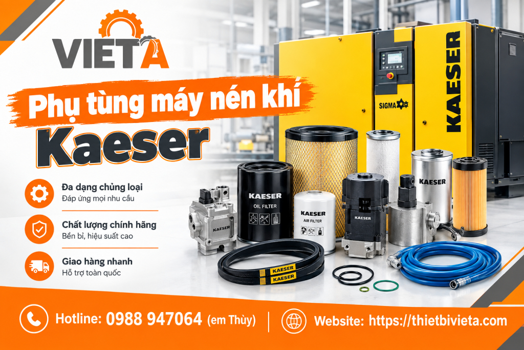 Phụ tùng máy nén khí Kaeser Chính Hãng, Hàng Sẵn Kho Tại Tổng Kho Thiết Bị Việt Á