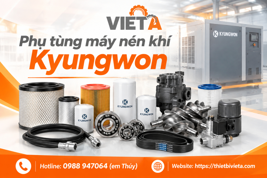 Phụ tùng máy nén khí Kyungwon Chính Hãng, Hàng Sẵn Kho Tại Tổng Kho Thiết Bị Việt Á