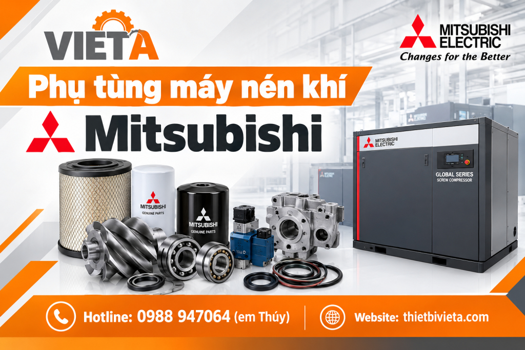Phụ tùng máy nén khí Mitsubishi Chính Hãng, Hàng Sẵn Kho Tại Hà Nội, TPHCM ship toàn quốc