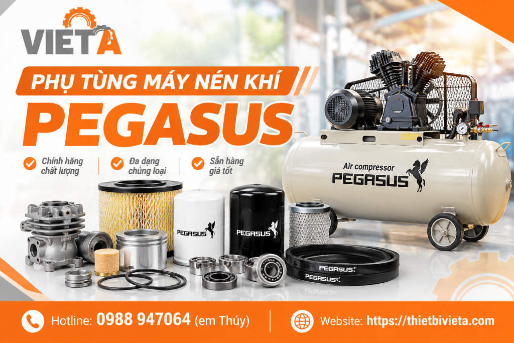 Phụ tùng máy nén khí Pegasus Chính Hãng, Hàng Sẵn Kho Tại Hà Nội, TPHCM ship toàn quốc