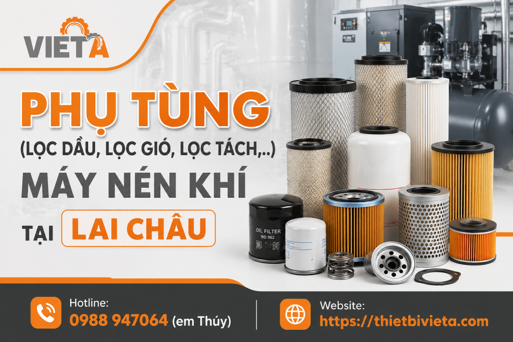 phụ tùng (lọc dầu, lọc gió, lọc tách,..) máy nén khí tại Lai Châu