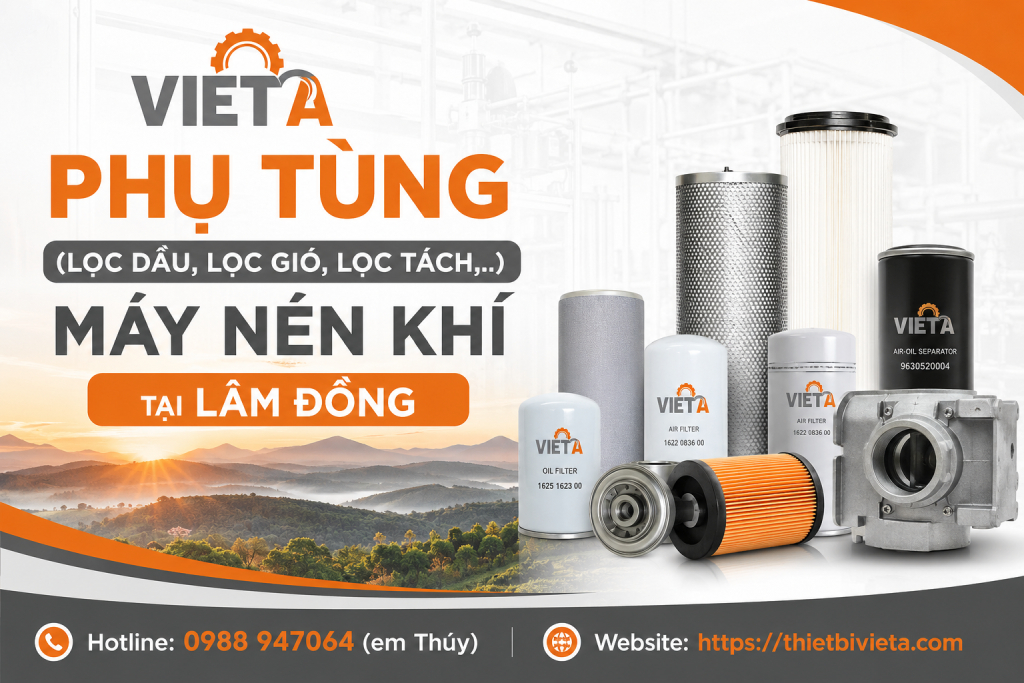 phụ tùng (lọc dầu, lọc gió, lọc tách,..) máy nén khí tại Lâm Đồng