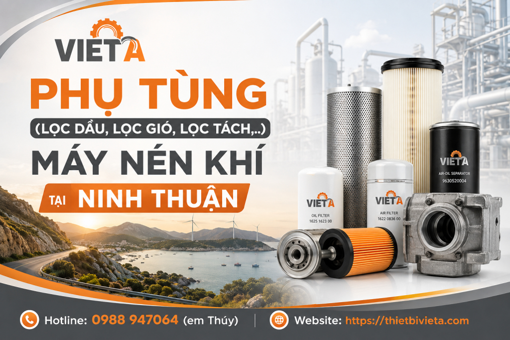 Tổng kho bán phụ tùng (lọc dầu, lọc gió, lọc tách,..) máy nén khí tại Ninh Thuận chính hãng