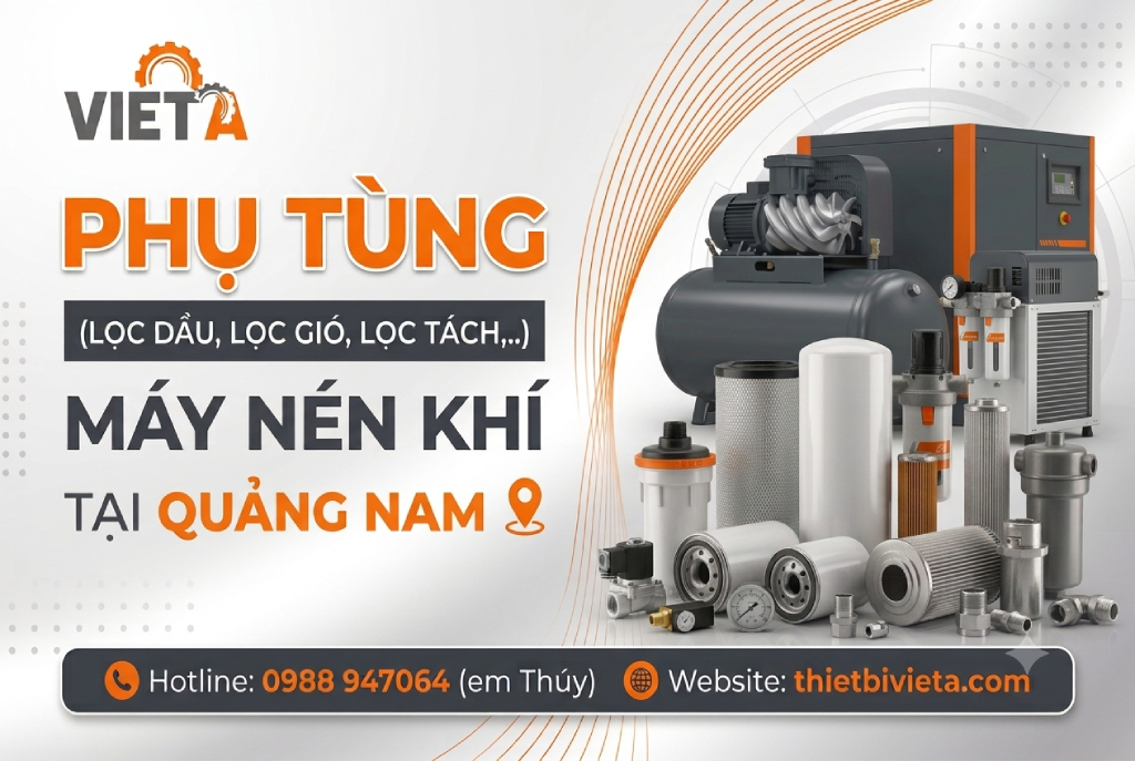 phụ tùng (lọc dầu, lọc gió, lọc tách,..) máy nén khí tại Quảng Nam