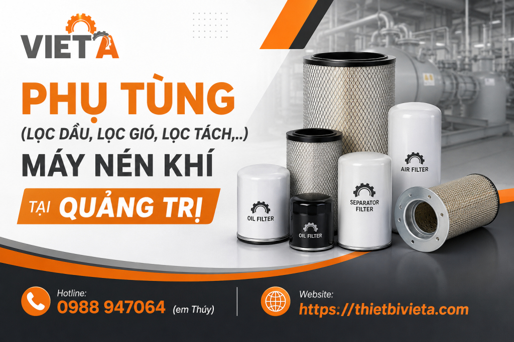 Tổng kho bán phụ tùng (lọc dầu, lọc gió, lọc tách,..) máy nén khí tại Quảng Trị chính hãng