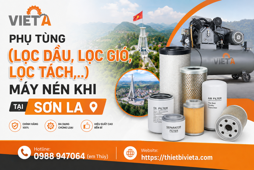 Tổng kho bán phụ tùng (lọc dầu, lọc gió, lọc tách,..) máy nén khí tại Sơn La chính hãng