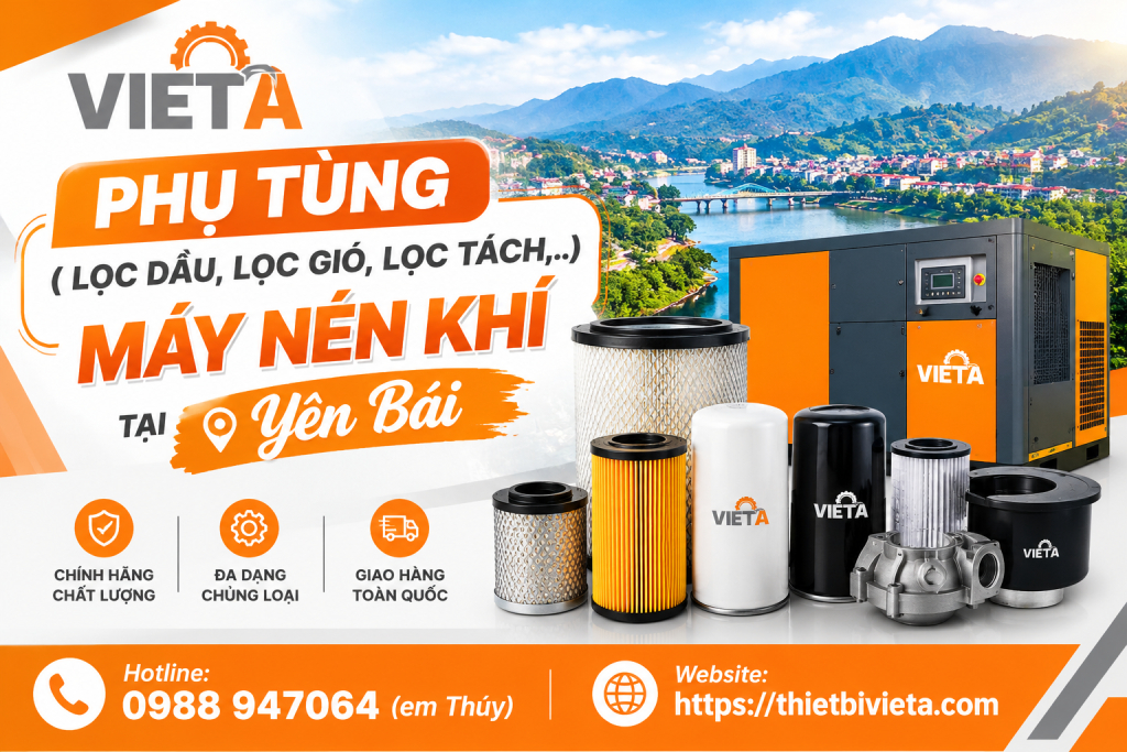 Tổng kho bán phụ tùng (lọc dầu, lọc gió, lọc tách,..) máy nén khí tại Yên Bái chính hãng