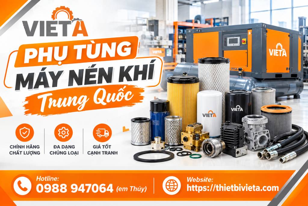 Phụ tùng máy nén khí trung quốc Chính Hãng, Hàng Sẵn Kho Tại Tổng Kho Thiết Bị Việt Á