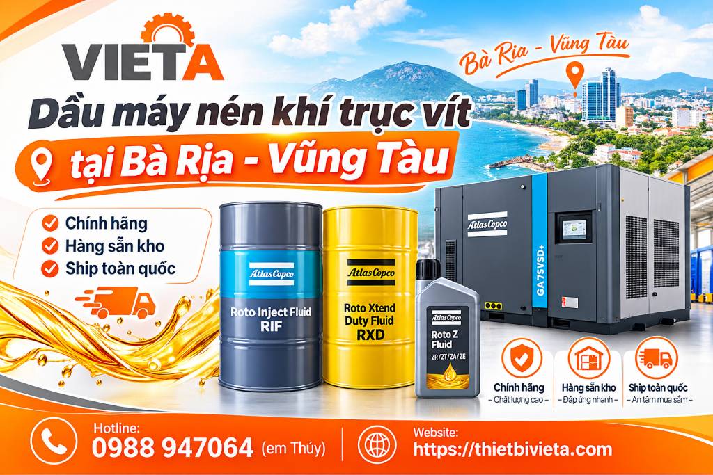 Dầu máy nén khí trục vít tại Bà Rịa – Vũng Tàu chính hãng, hàng sẵn kho, ship toàn quốc