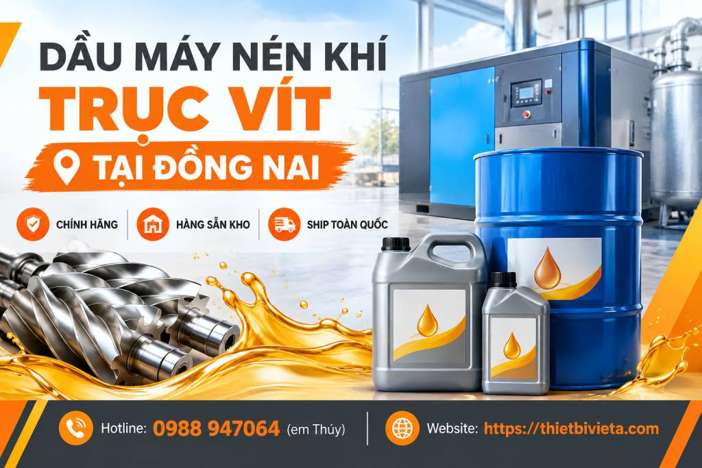 Dầu máy nén khí trục vít tại Đồng Nai chính hãng, hàng sẵn kho, ship toàn quốc