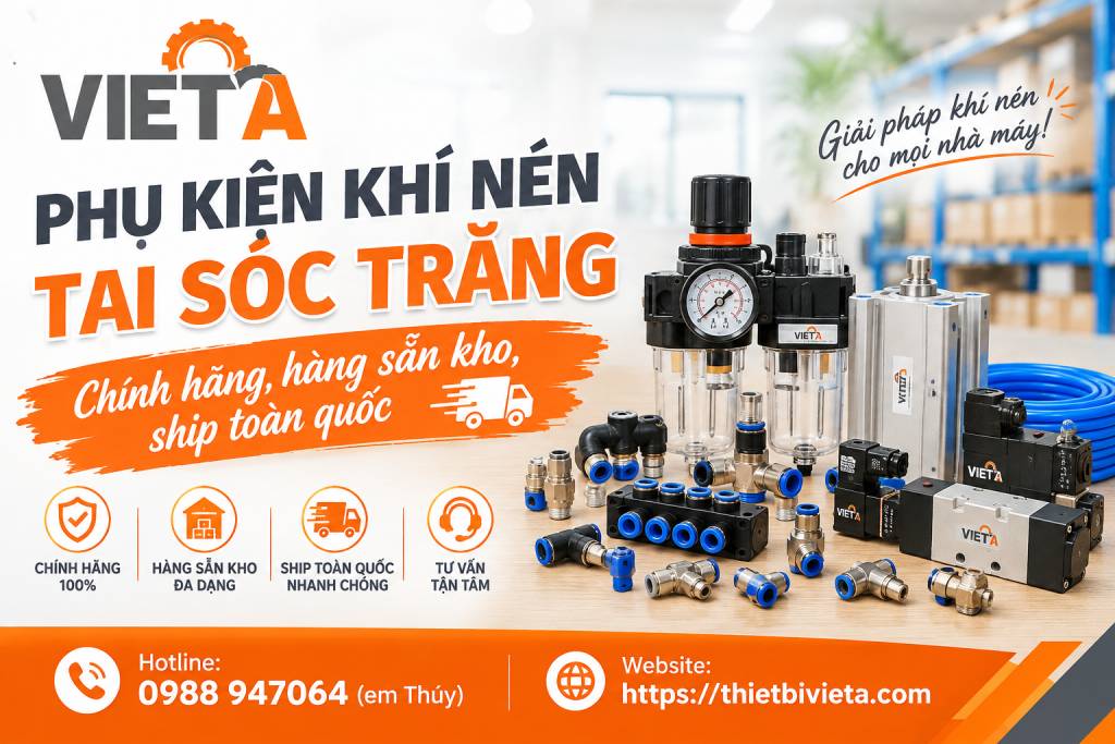 Phụ kiện khí nén tại Sóc Trăng chính hãng, hàng sẵn kho, ship toàn quốc